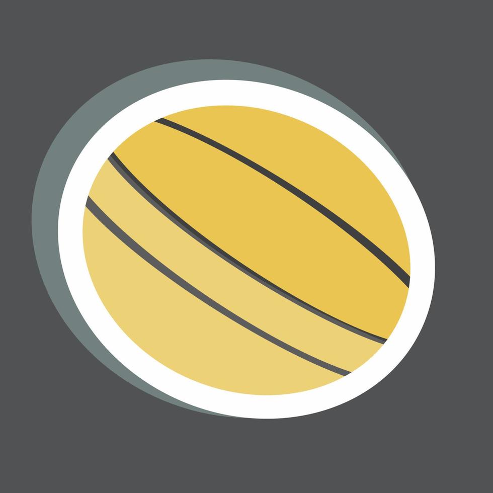 Rockmelon Sticker in trendy isolated on black background vector