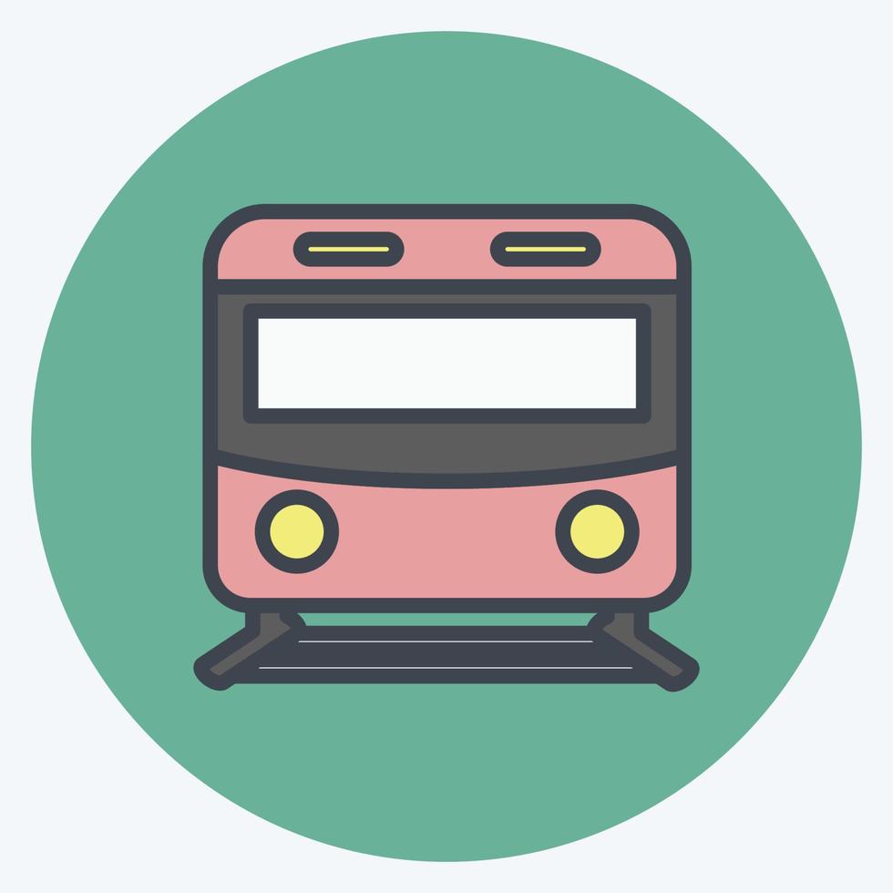 Subway Icon in trendy color mate style isolated on soft blue background vector