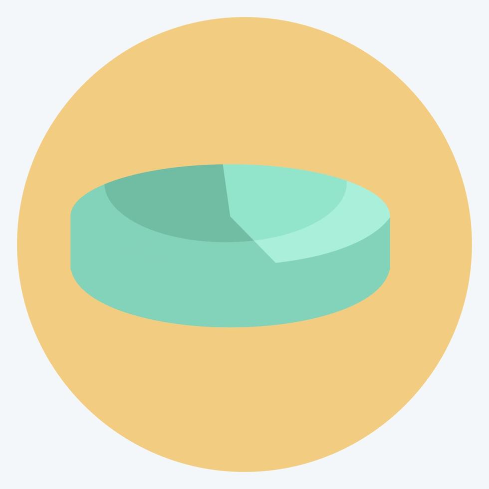 3D Pie Chart Icon in trendy flat style isolated on soft blue background vector