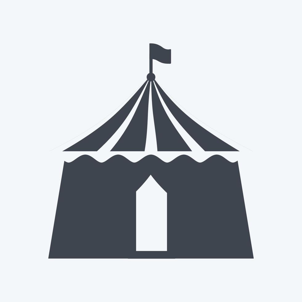 Circus Tent I Icon in trendy glyph style isolated on soft blue background vector