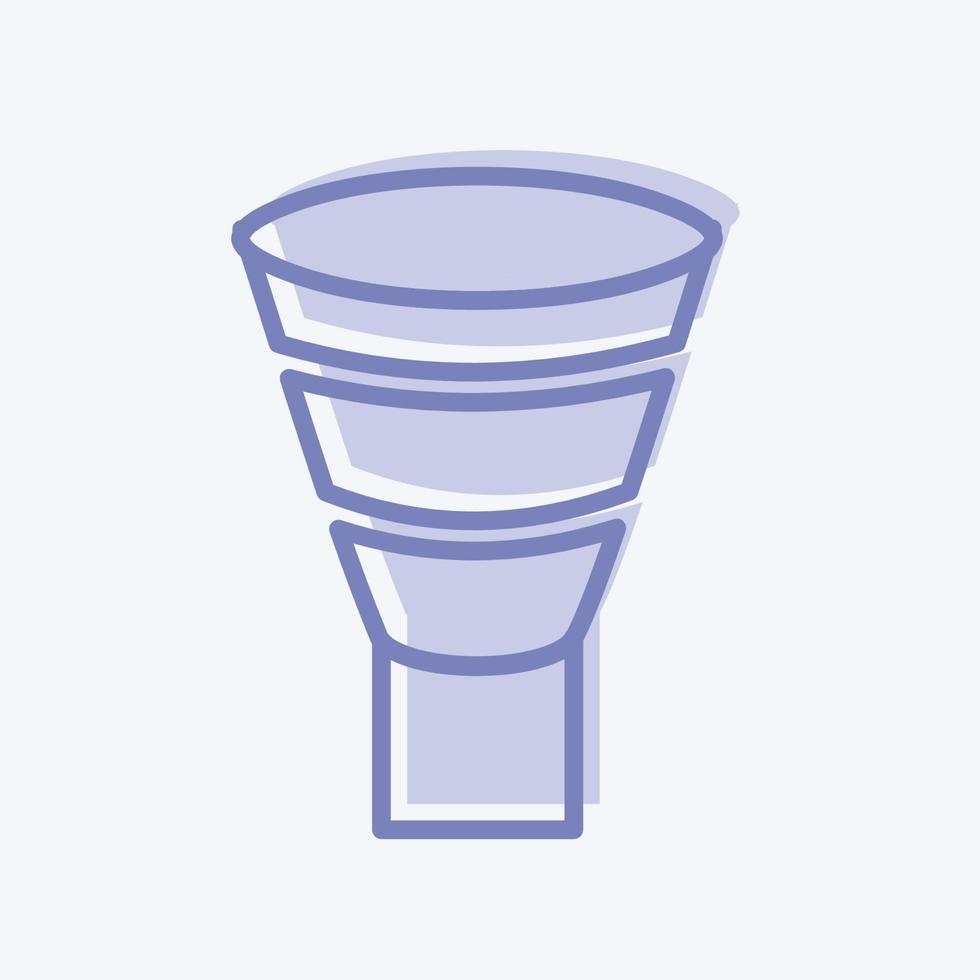 Funnel Chart Icon in trendy two tone style isolated on soft blue background vector