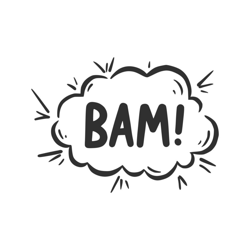 Hand drawn cloud speech bubble element vector