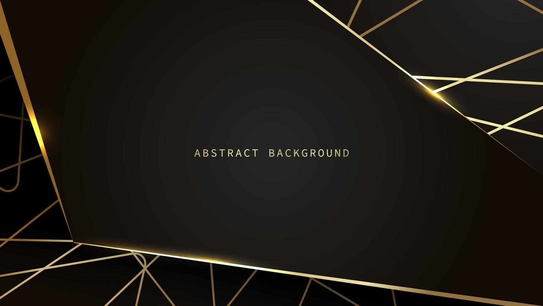 Modern luxury abstract background with golden line elements glowing pattern. Elegant curve geometric shapes on dark. Vector illustration for design