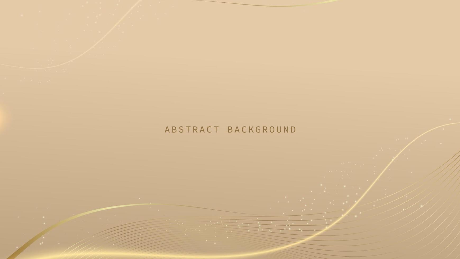 Modern luxury abstract background with golden line elements glowing pattern. Elegant curve geometric shapes on gold background. Vector illustration for design