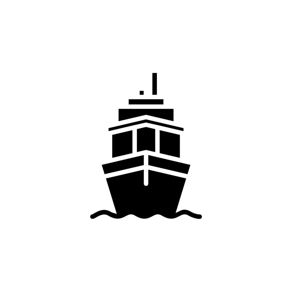 Ship, Boat, Sailboat Solid Icon Vector Illustration Logo Template. Suitable For Many Purposes.
