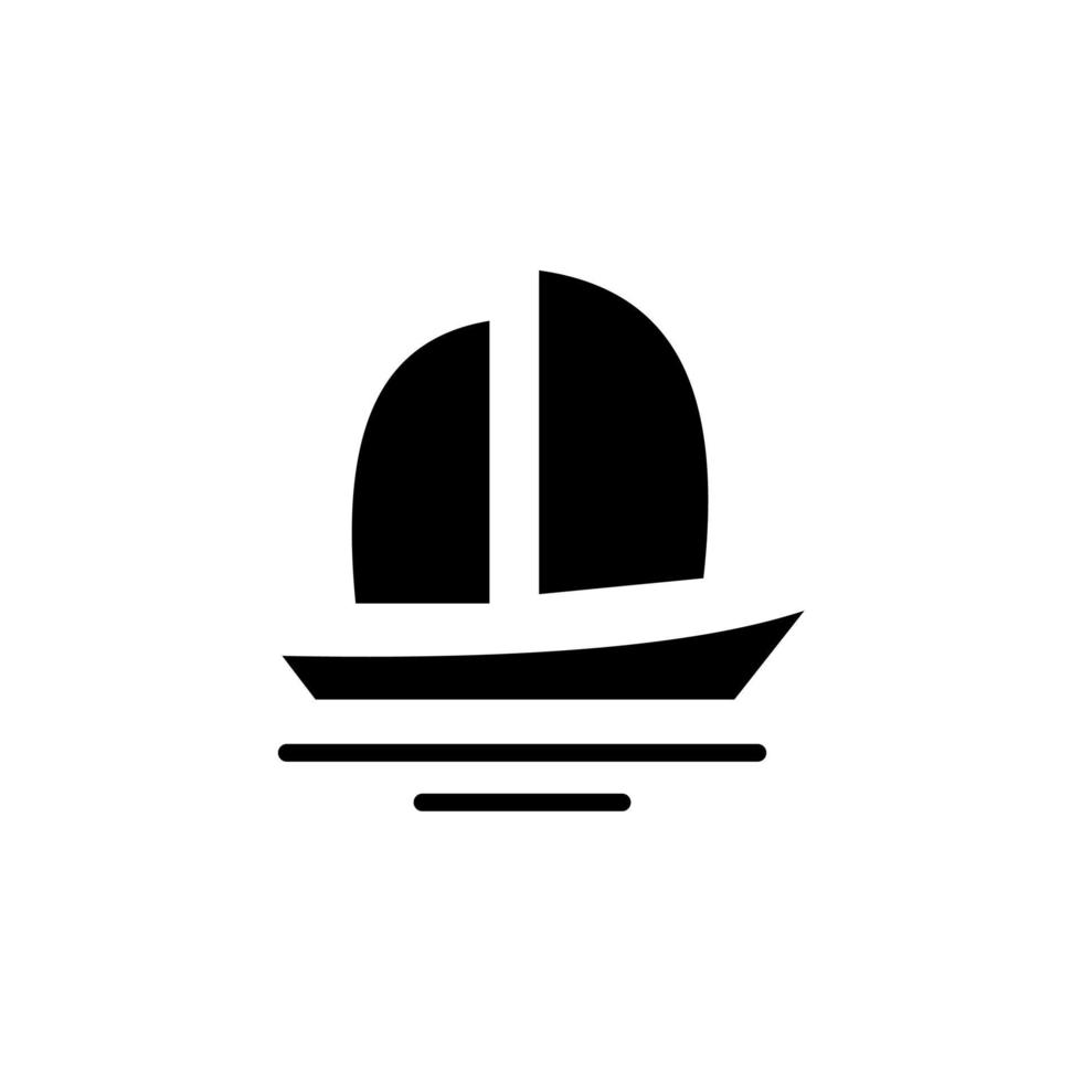 Ship, Boat, Sailboat Solid Icon Vector Illustration Logo Template. Suitable For Many Purposes.