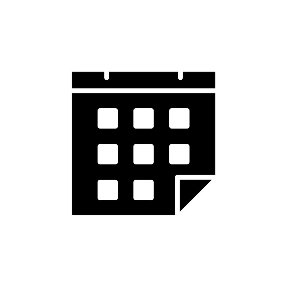 Calendar, Schedule, Date Solid Icon Vector Illustration Logo Template. Suitable For Many Purposes.