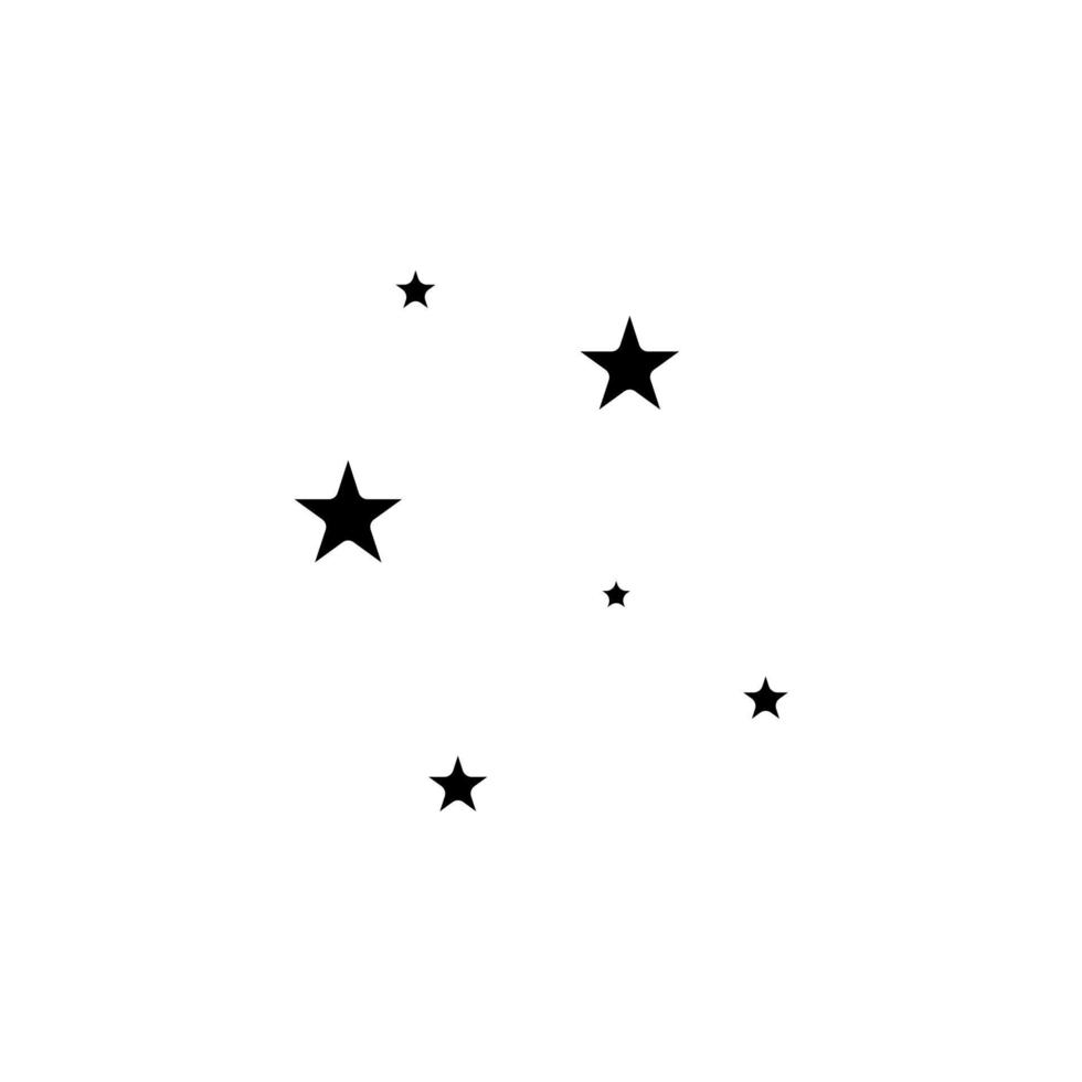 Stars, Night Solid Icon Vector Illustration Logo Template. Suitable For Many Purposes.