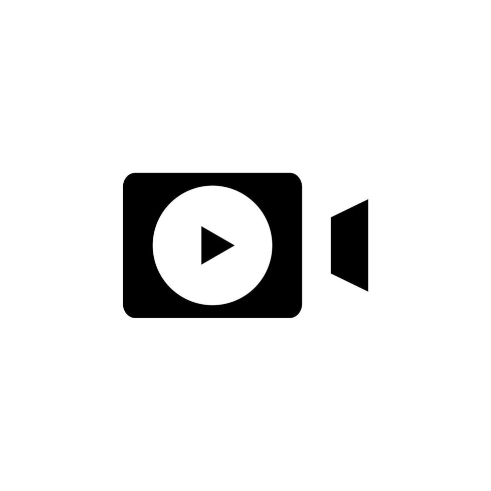 Video, Play, Film, Player, Movie Solid Icon Vector Illustration Logo Template. Suitable For Many Purposes.
