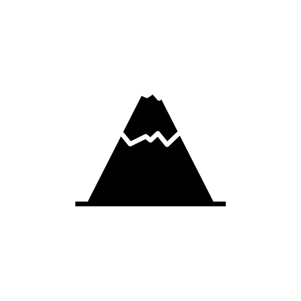 Mountain, Hill, Mount, Peak Solid Icon Vector Illustration Logo Template. Suitable For Many Purposes.