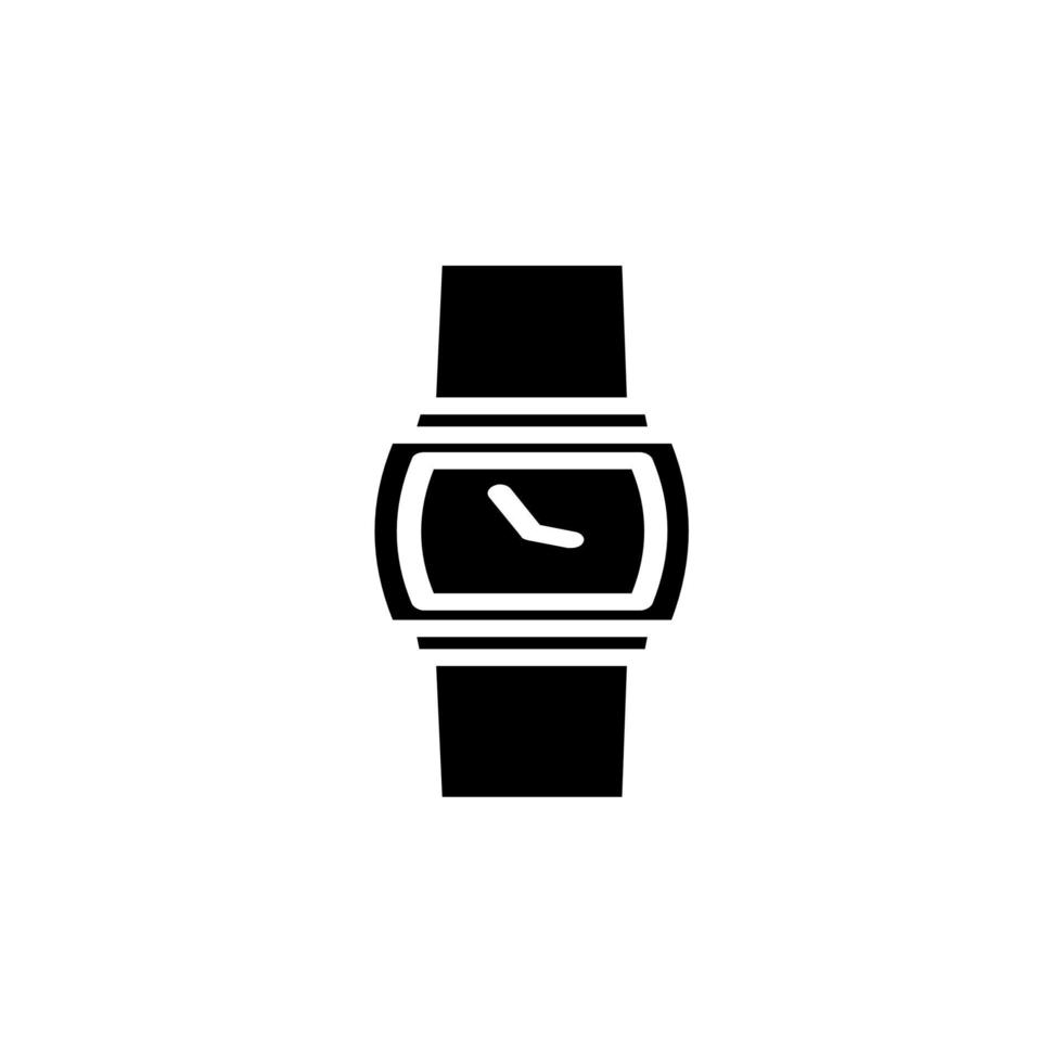 reloj, reloj de pulsera, reloj, plantilla de logotipo de ilustración de vector de icono sólido de tiempo. adecuado para muchos propósitos.