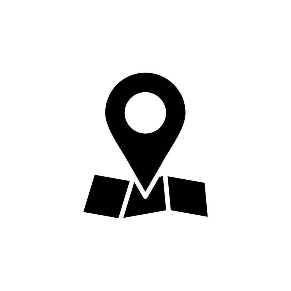 gps, mapa, navegación, dirección icono sólido vector ilustración logotipo plantilla. adecuado para muchos propósitos.