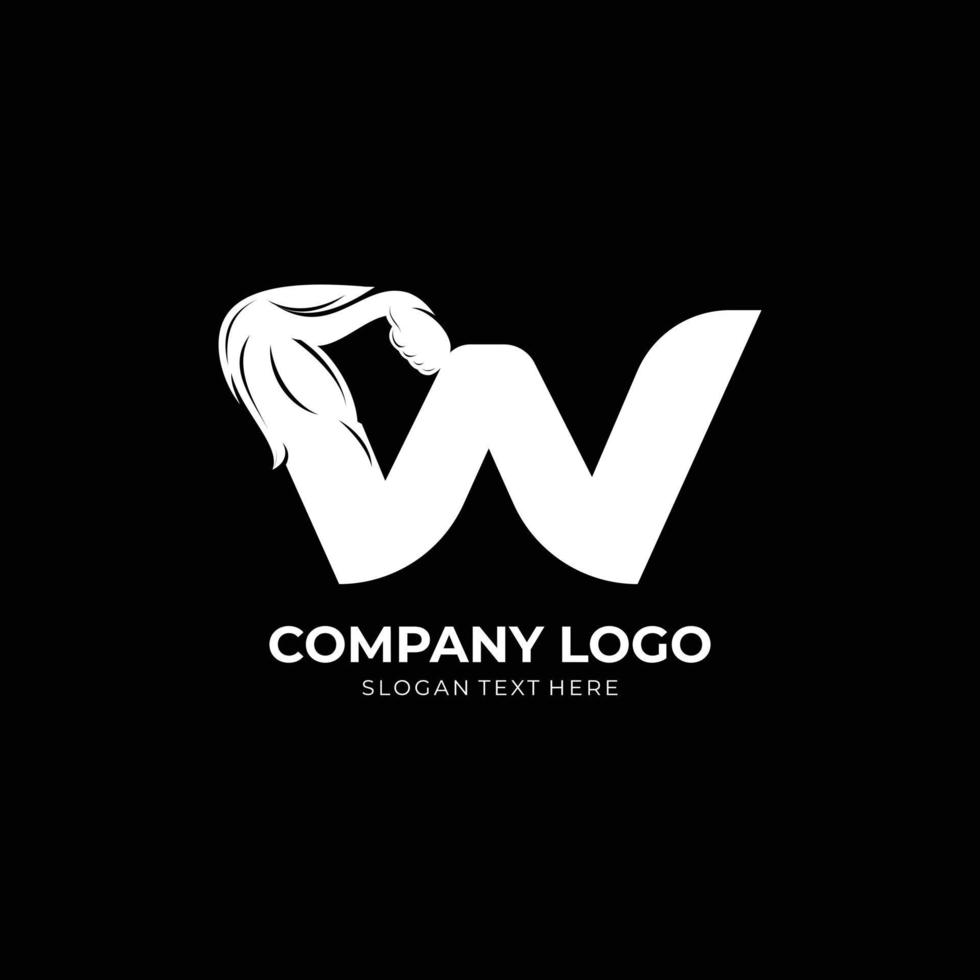 Letter W Logo With barbell bicep. Fitness Gym logo. Love fitness logo template. fitness vector logo design for gym and fitness