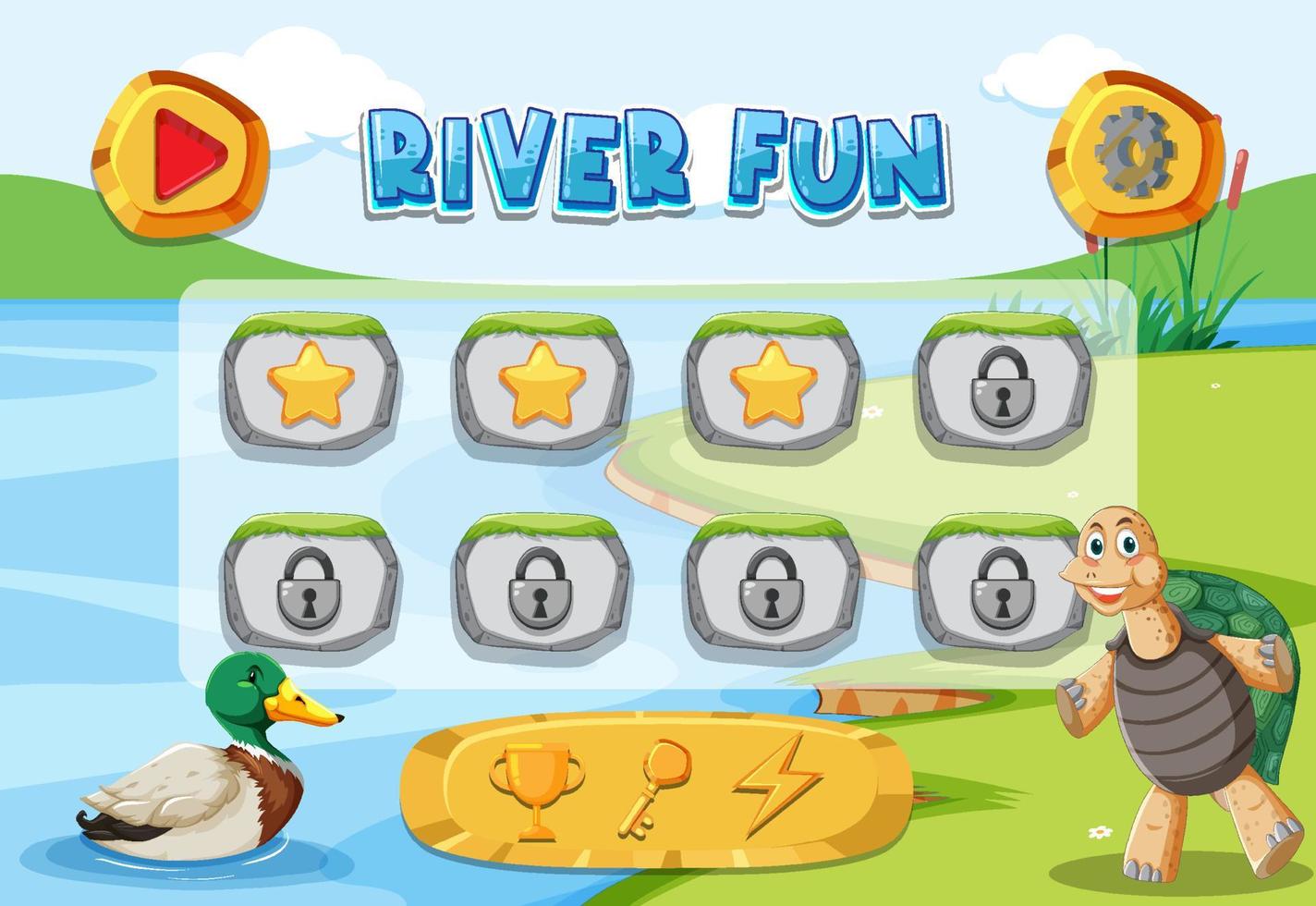 Game background template with game level lock vector