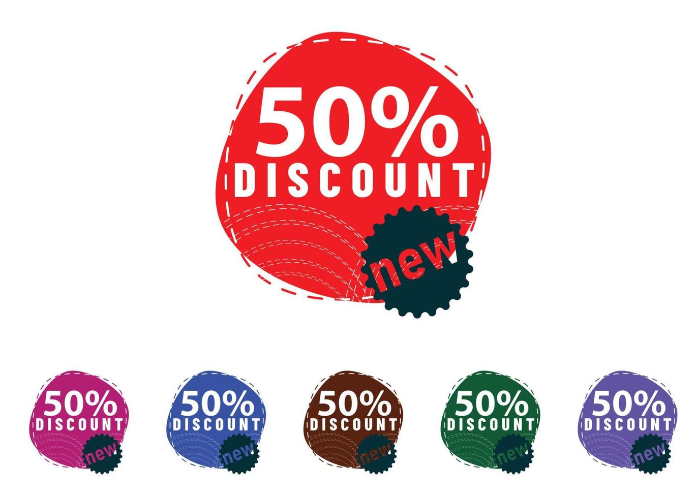 50 percent discount new offer logo and icon design vector