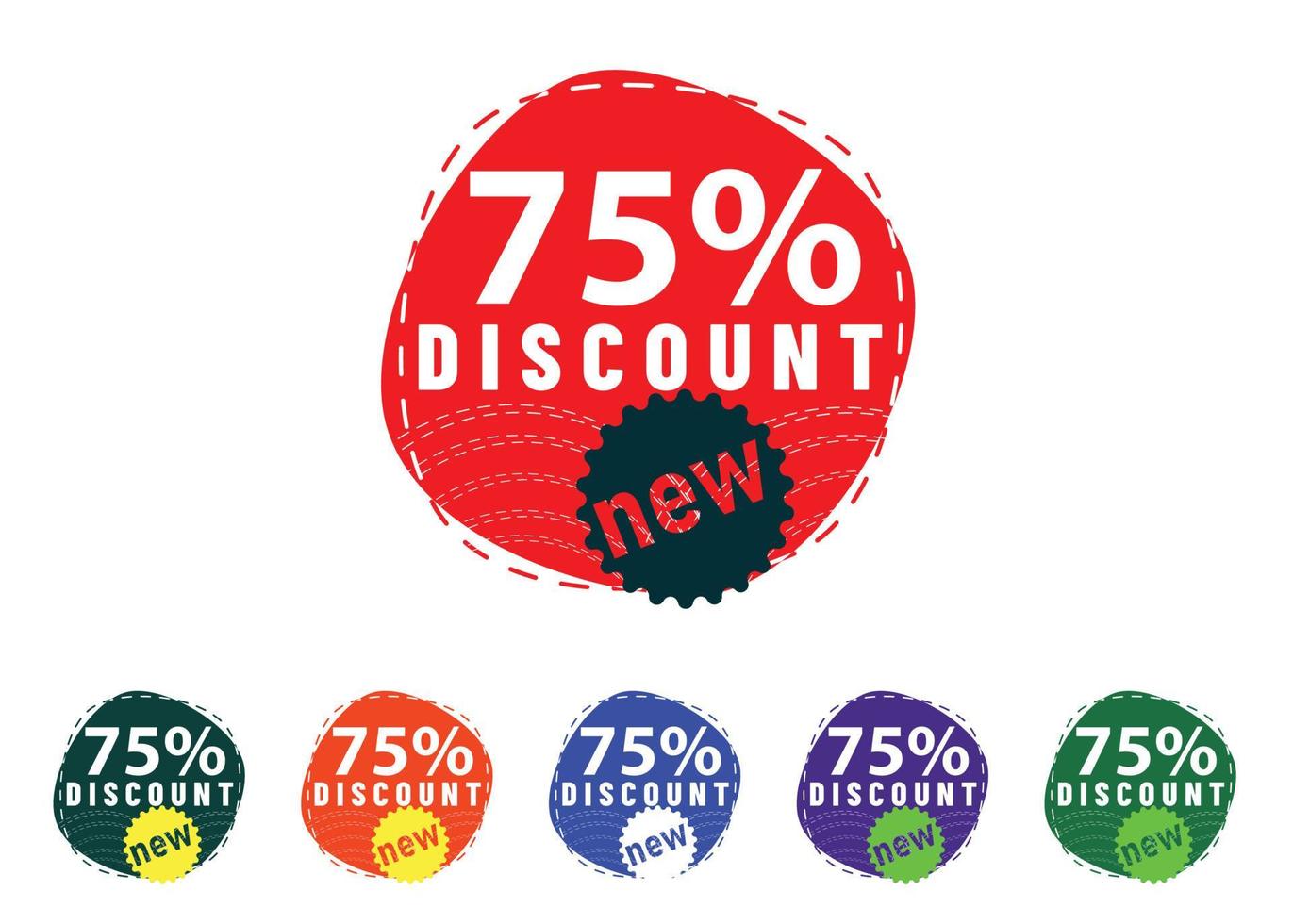 75 percent discount new offer logo and icon design vector