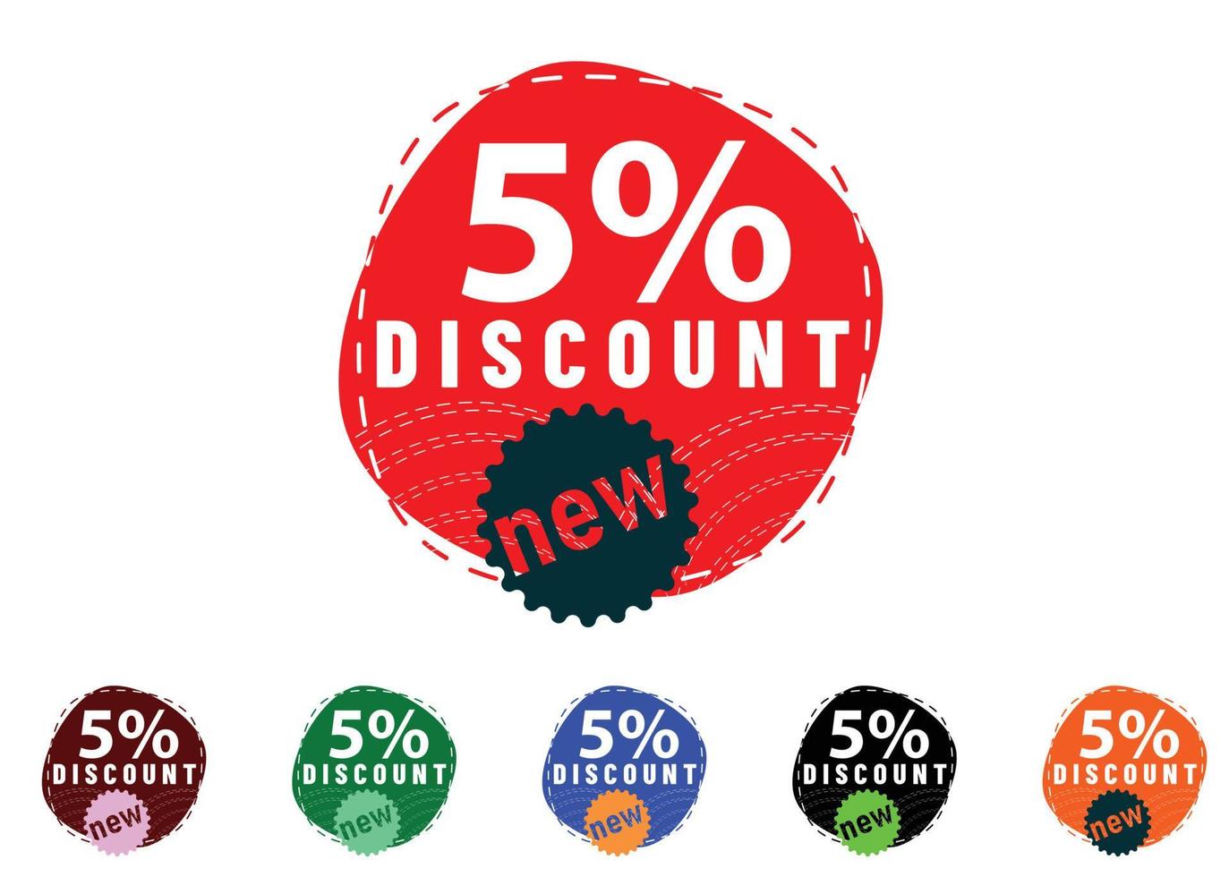 5 percent discount new offer logo and icon design vector
