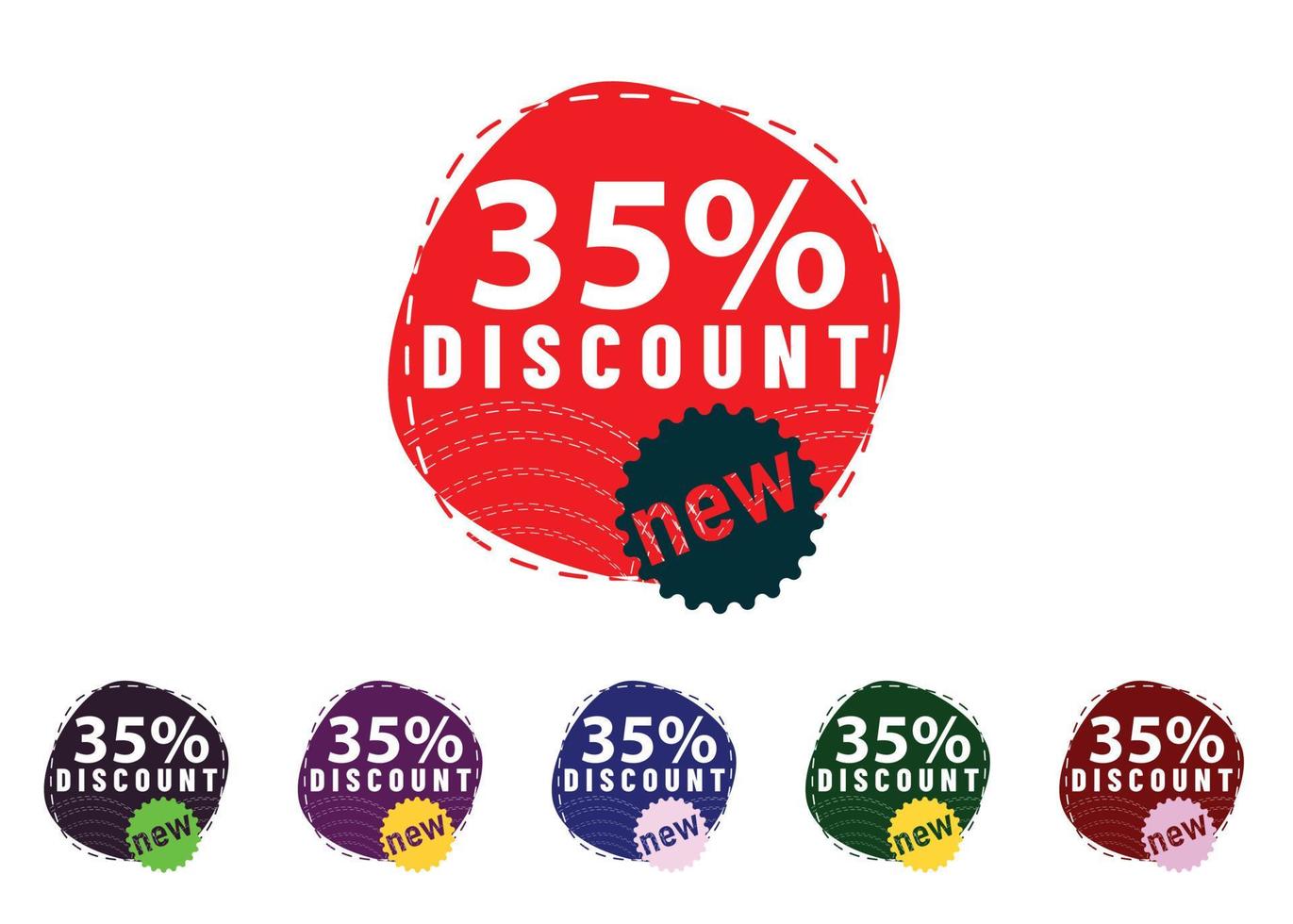 35 percent discount new offer logo and icon design vector