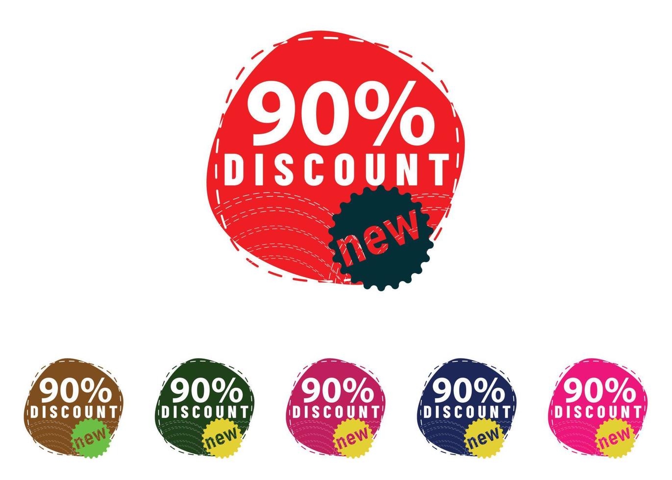 90 percent discount new offer logo and icon design vector