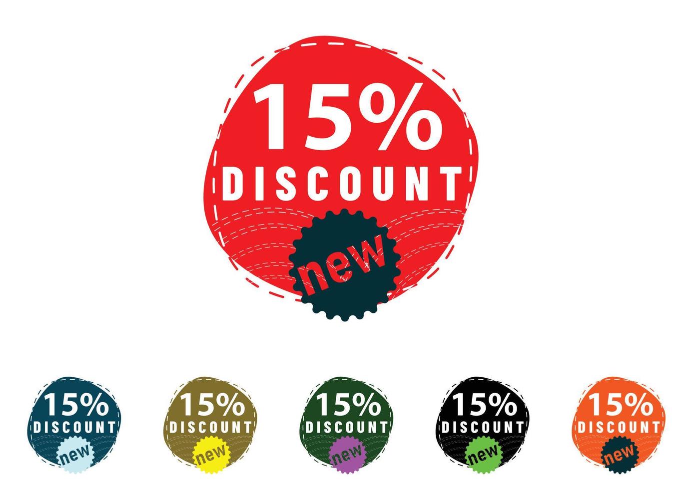 15 percent discount new offer logo and icon design vector