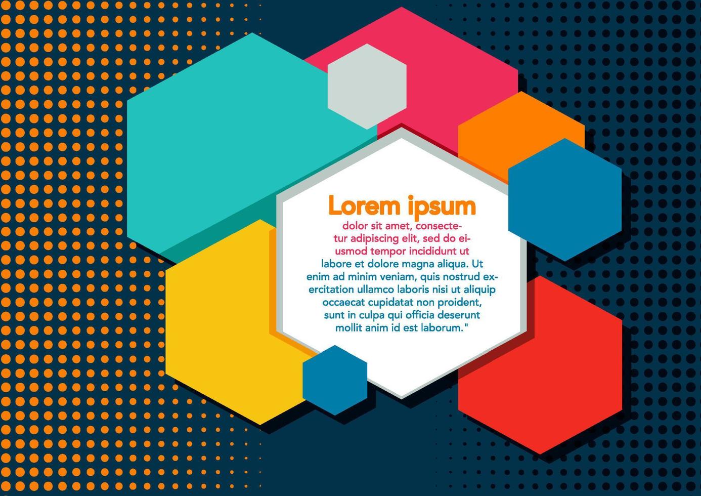 Abstract hexagon background design template vector