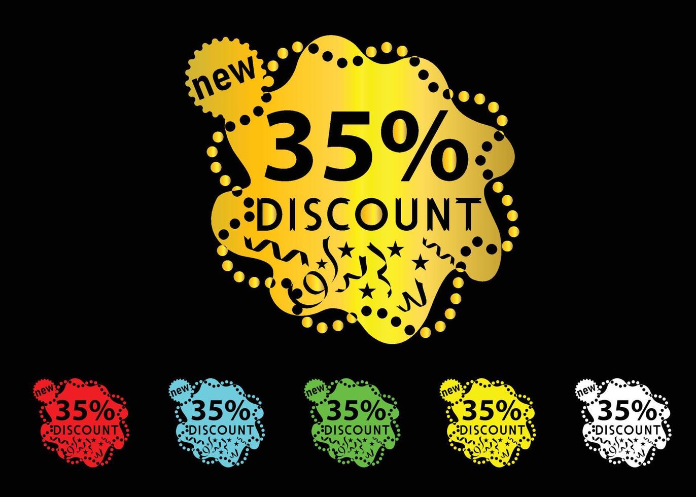 35 percent discount new offer logo and icon design vector