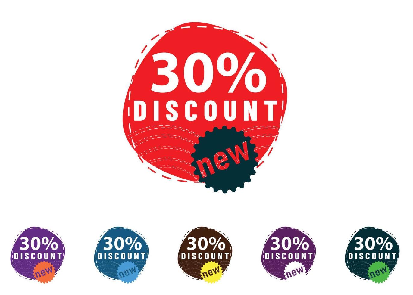 30 percent discount new offer logo and icon design vector