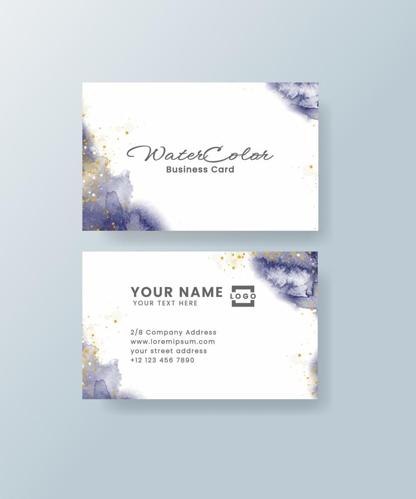 Watercolor business card vector