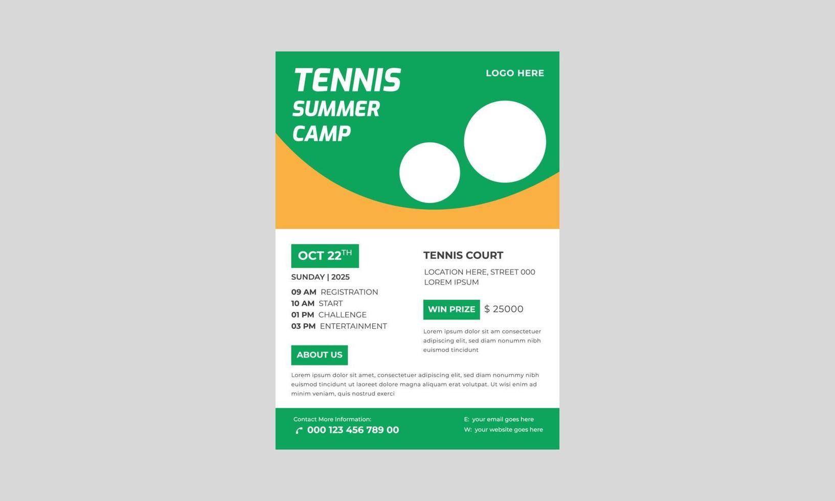 cartel de tenis establece vector. diseño para volante de promoción de bar deportivo, plantilla de diseño de volante de torneo de tenis, vector de juego de afiches de tenis.