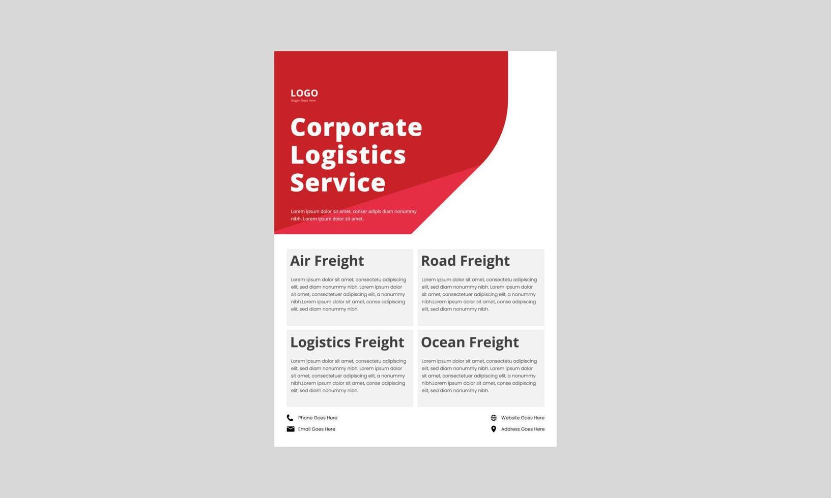logistic service flyer design. air freight logistic service flyer, poster design. vector