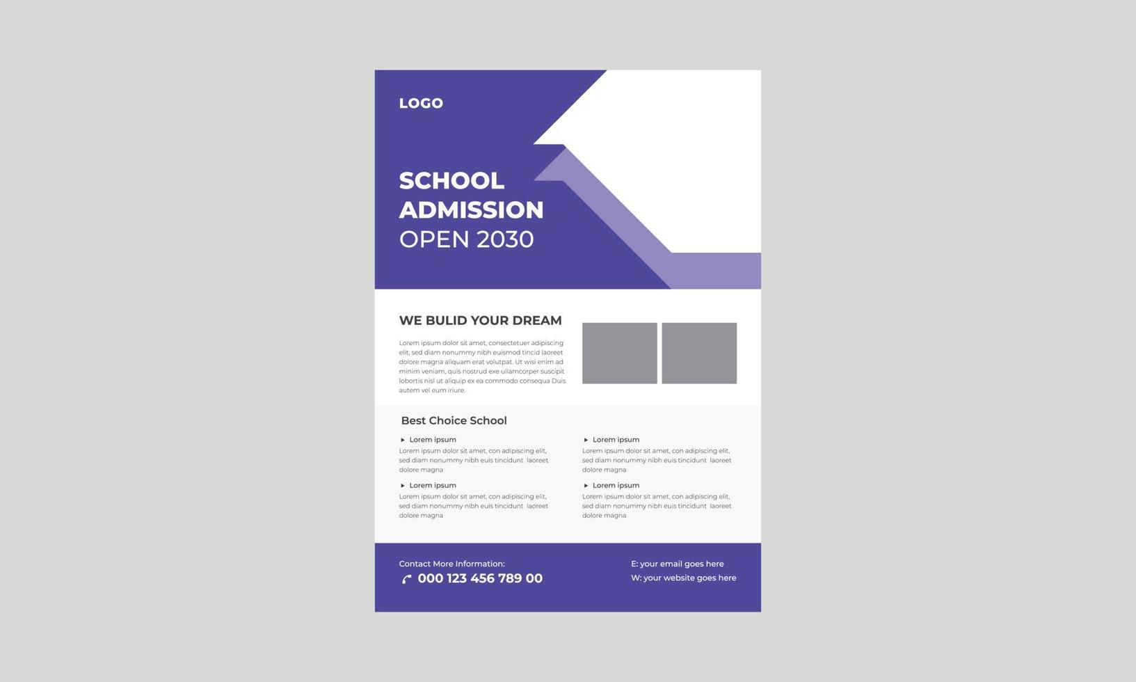 School admission flyer design, Back to school admission flyer, Junior School Admission Flyer, Kids back to school education admission flyer. vector