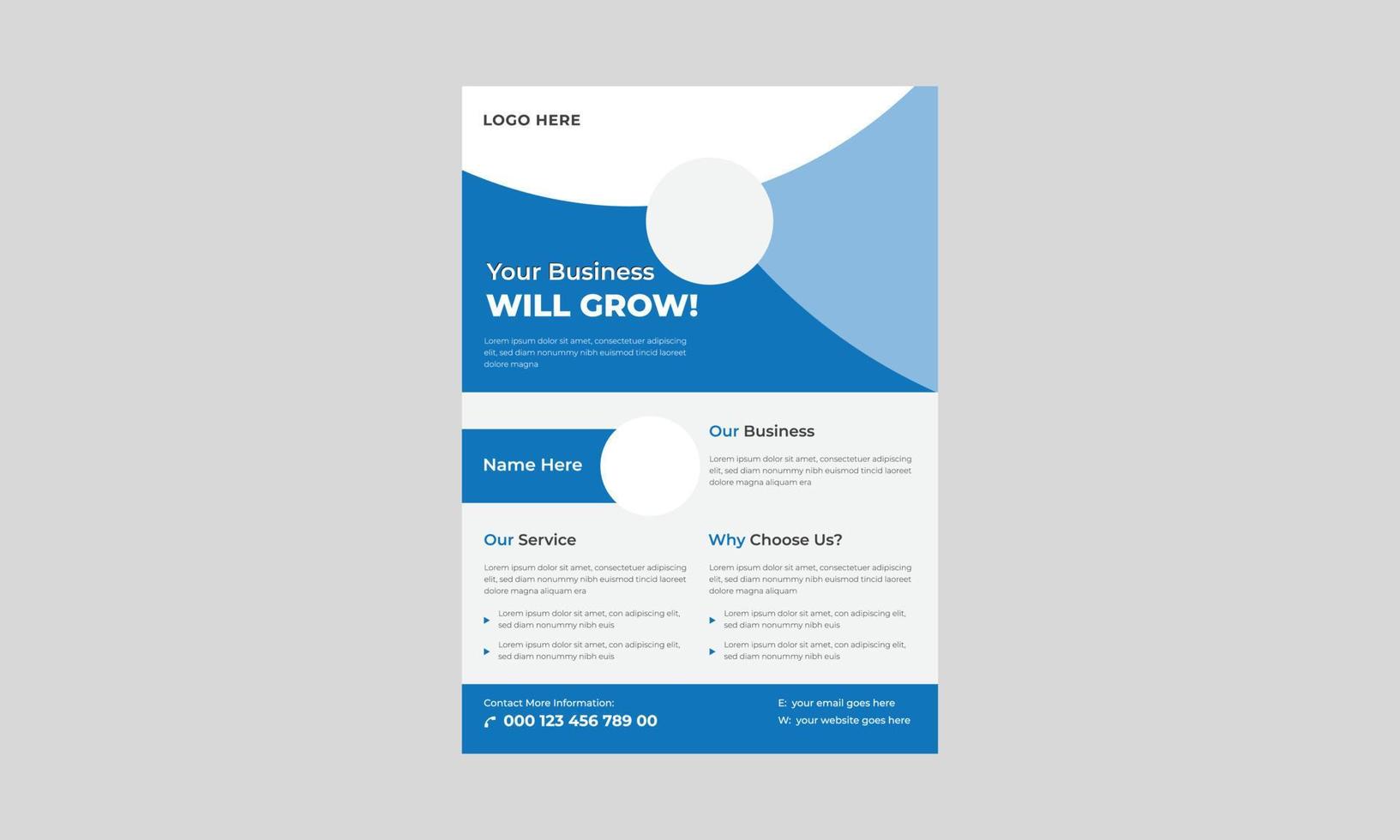 Corporate business flyer template, digital marketing agency flyer, business marketing flyer set, grow your business digital marketing new flyer, poster, print-ready. vector