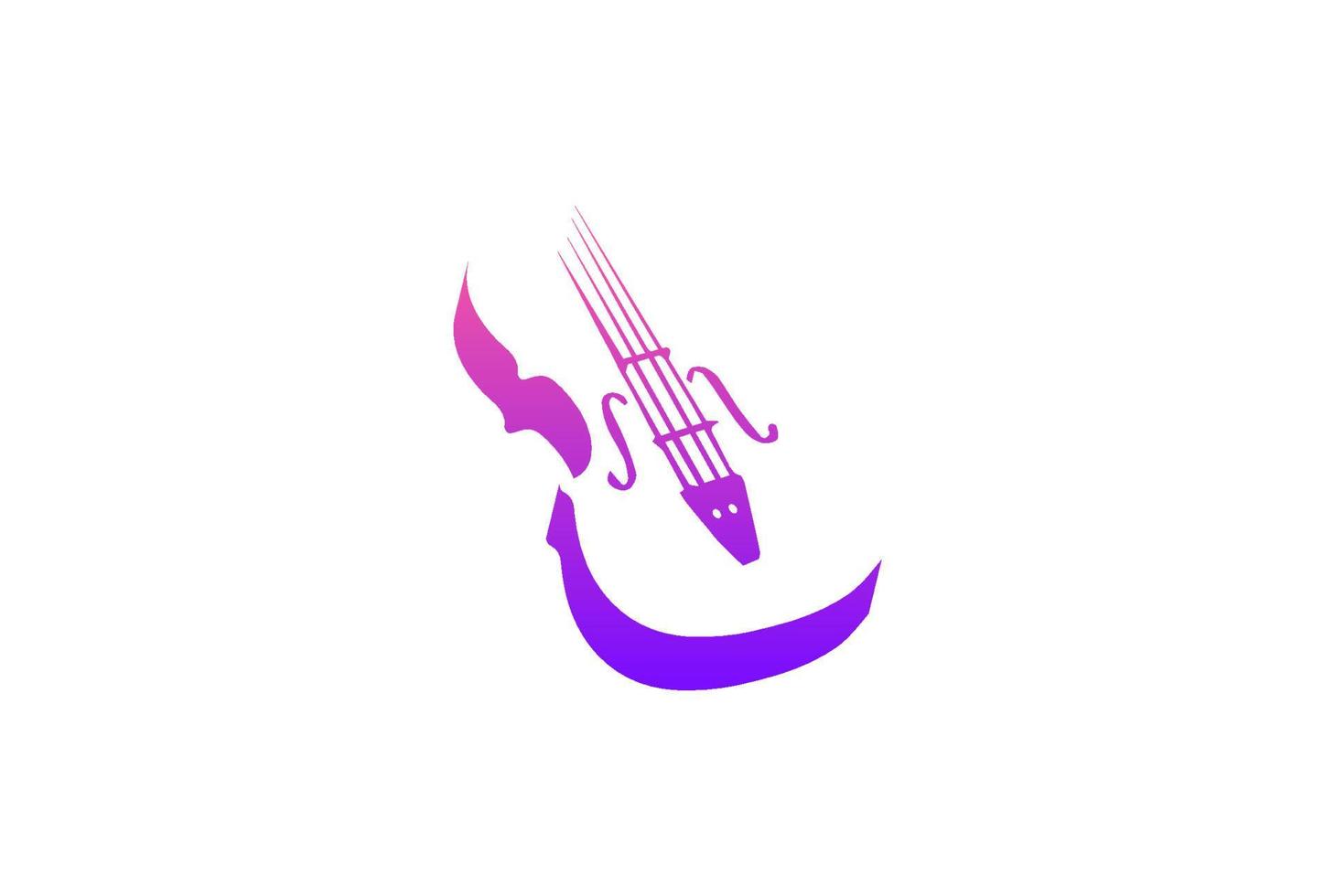Simple Modern Violin Silhouette for Music Concert Show Competition Logo Design Vector