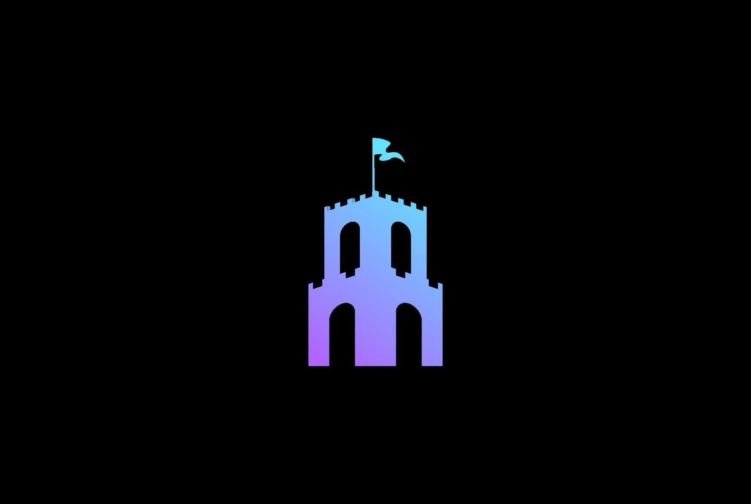 Modern Simple Minimalist Castle Logo Design Vector