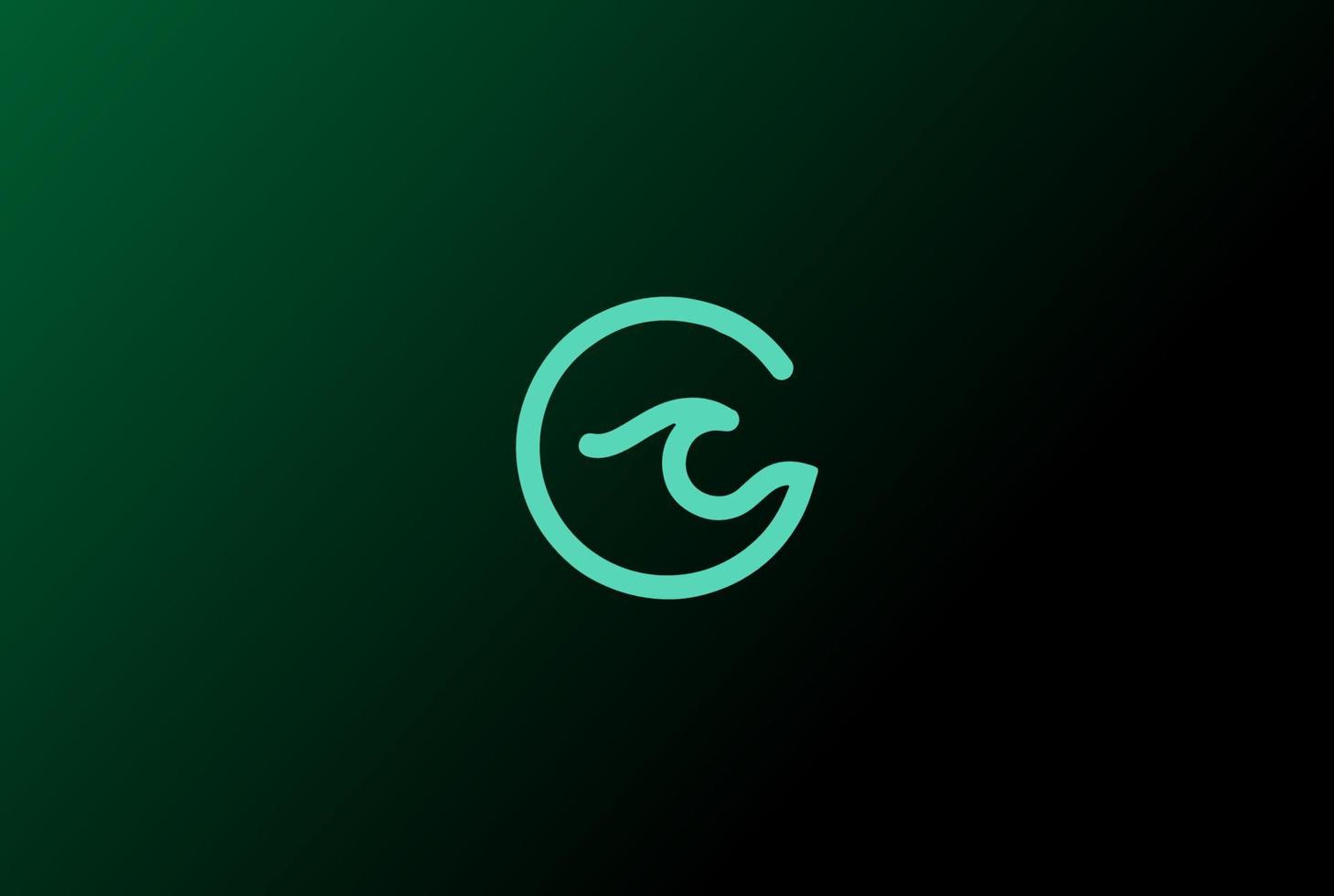 vector de diseño de logotipo de onda de agua verde minimalista simple