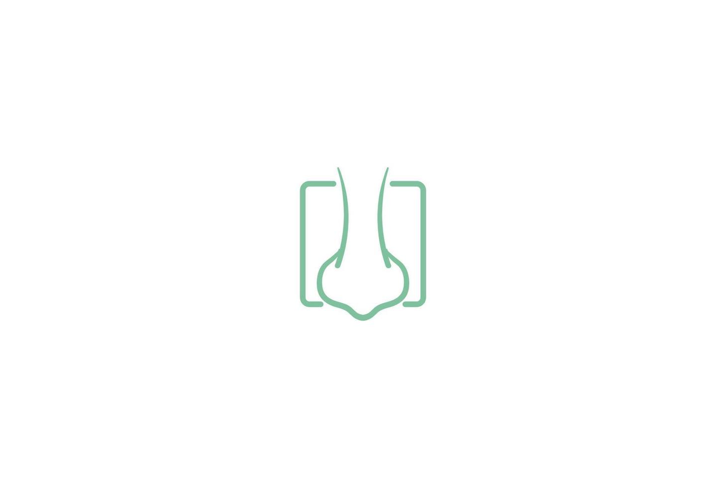 Simple Minimalist Human Nose for Clinic Care Logo Design Vector