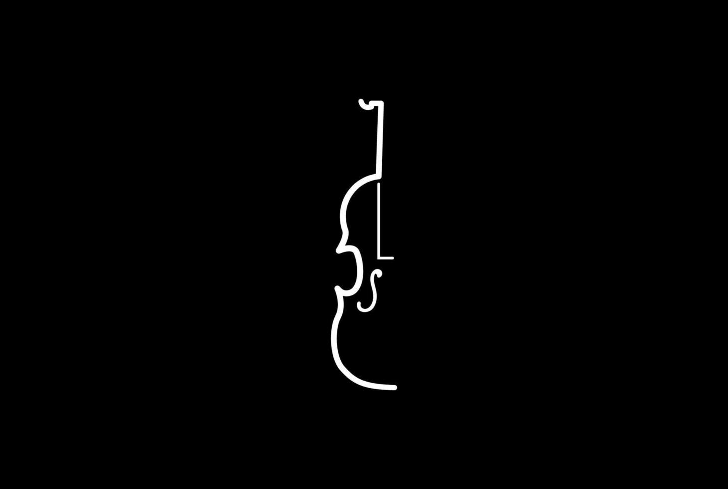 Simple Minimalist Violin Silhouette for Music Concert Show Logo Design Vector