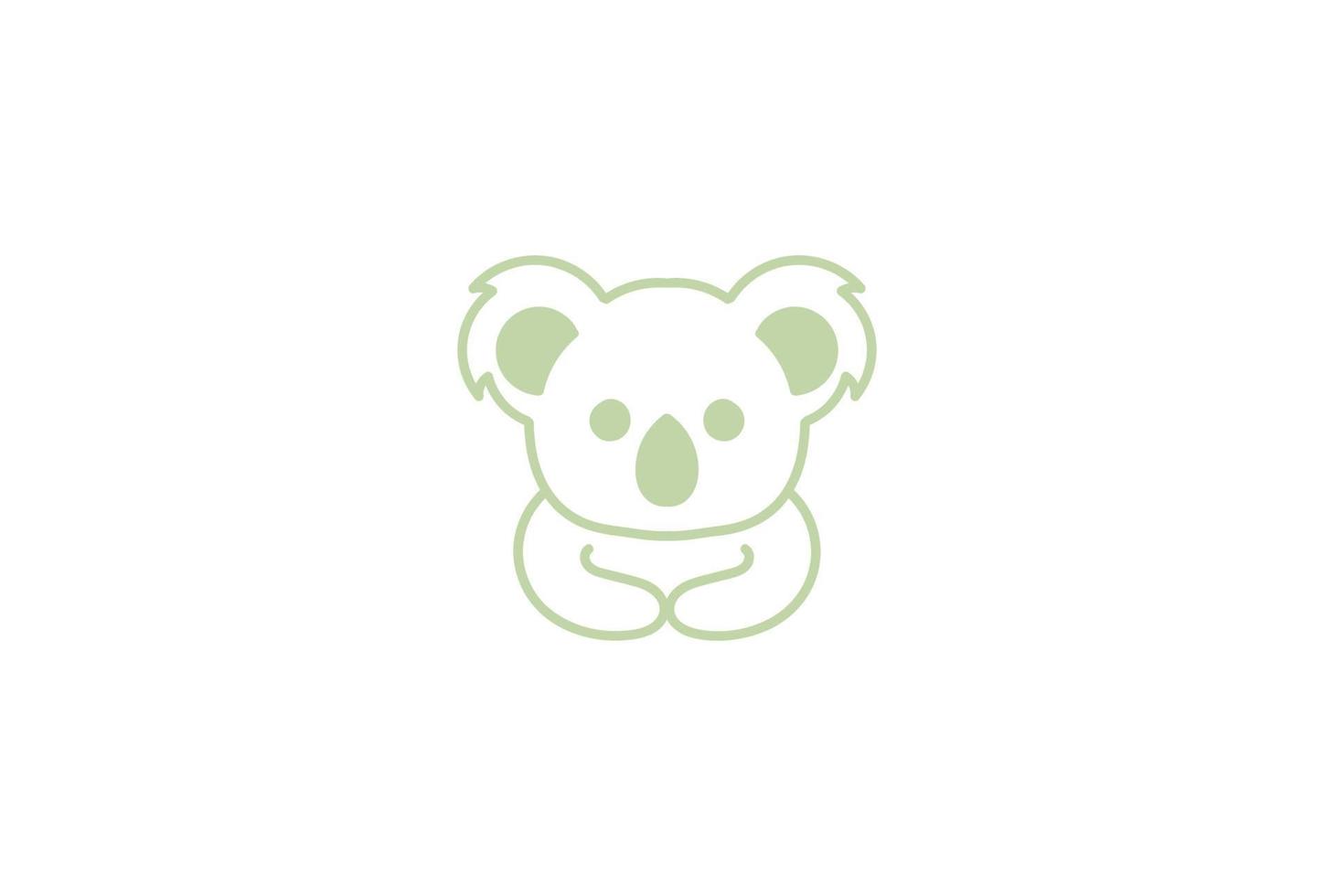 Funny Cute Baby Koala Cartoon Mascot Character Logo Design Vector