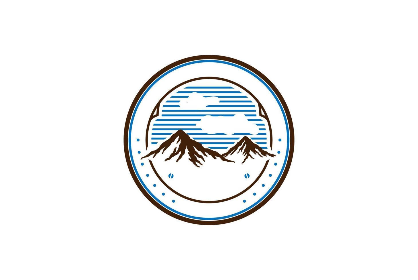 Vintage Retro Mountain Hill Badge Emblem for Wilderness Adventure Logo Design Vector
