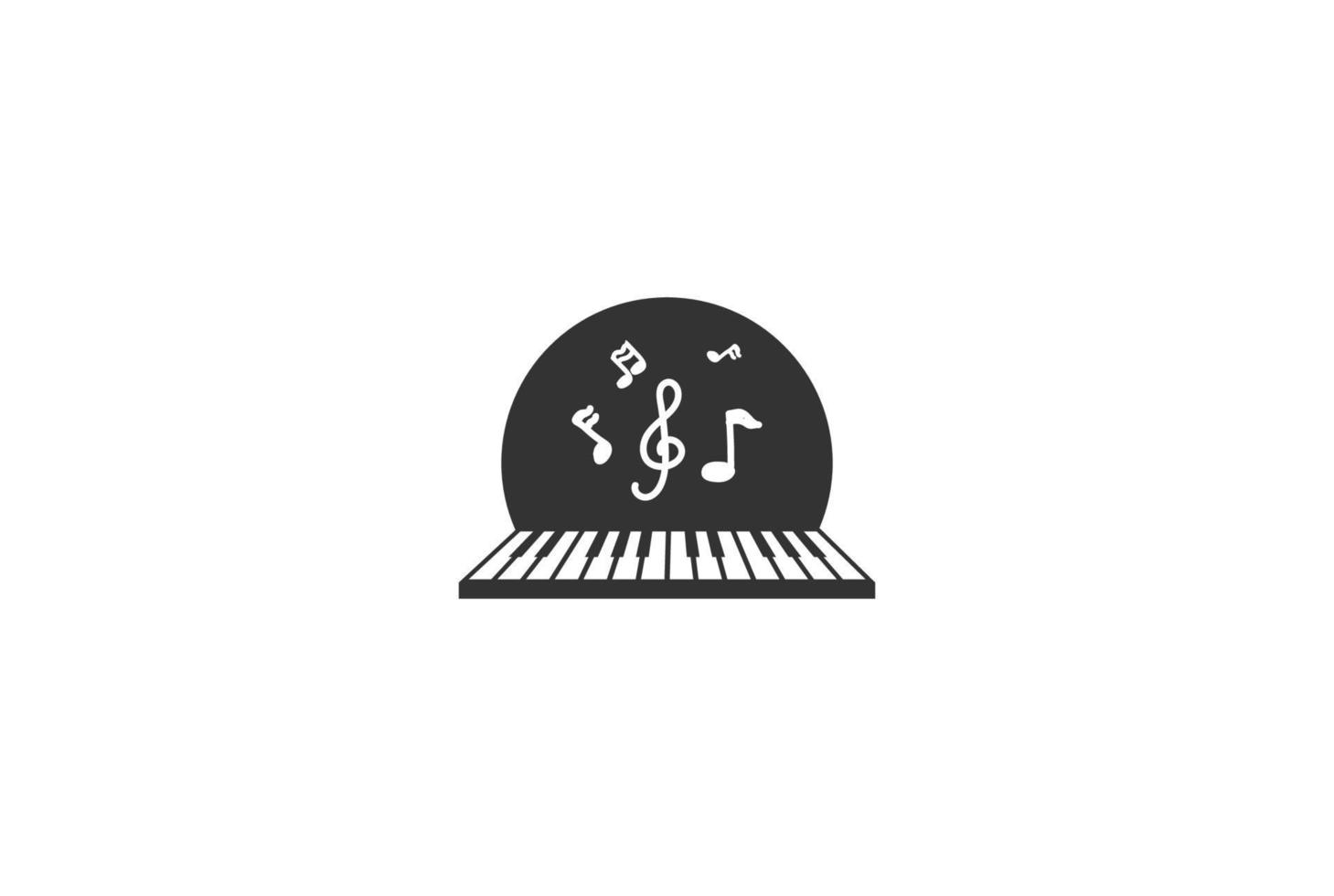 piano con tono musical para el vector de diseño del logotipo de la lección del curso