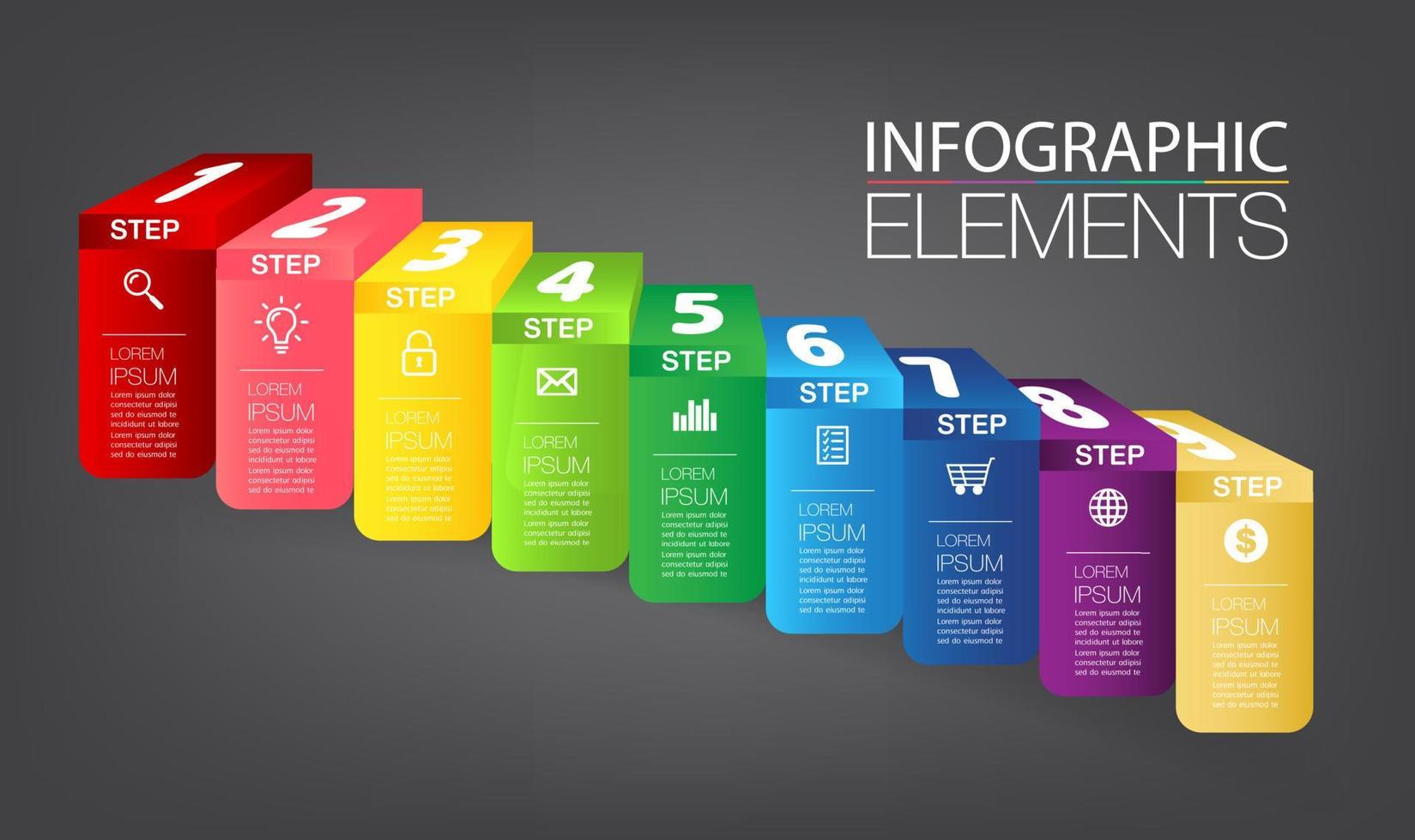 intensificar el concepto de éxito empresarial. vector de infografia