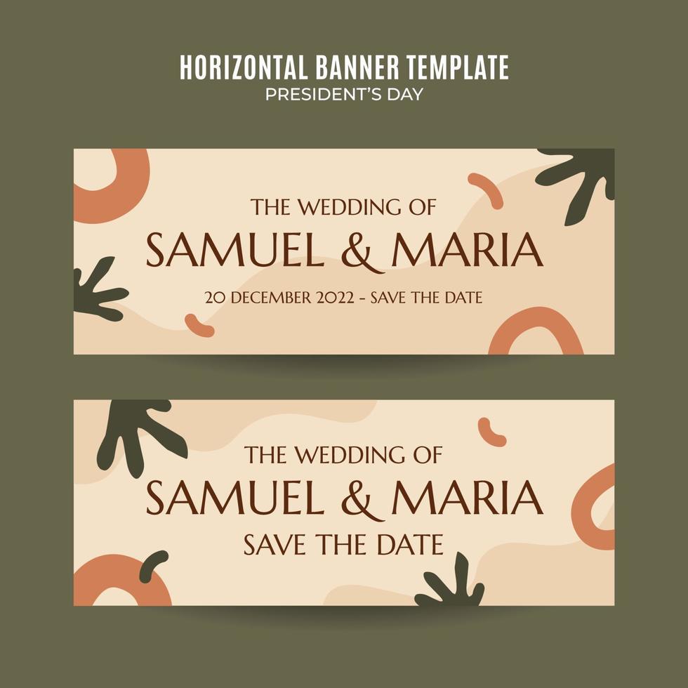 invitación de boda horizontal plantilla de banner web degradados retro elegancia abstracta borrosa vector