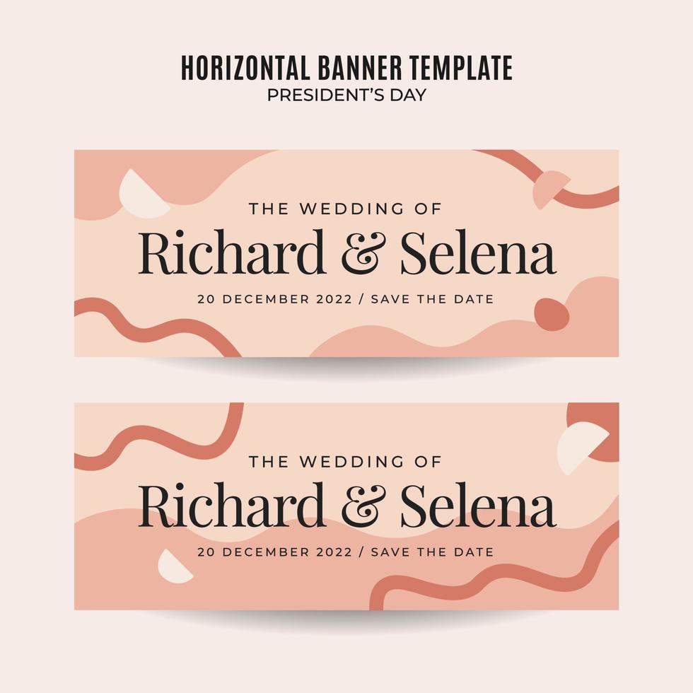 invitación de boda horizontal plantilla de banner web gradientes retro elegancia abstracta borrosa vector