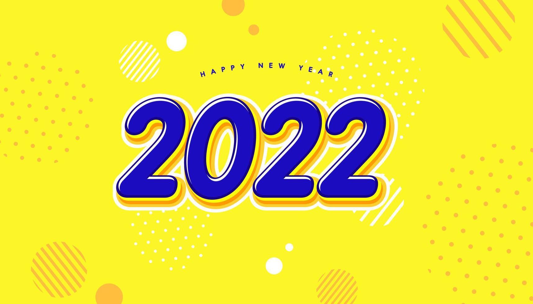 Happy New Year 2022 text design. Brochure design template, card, banner. Vector