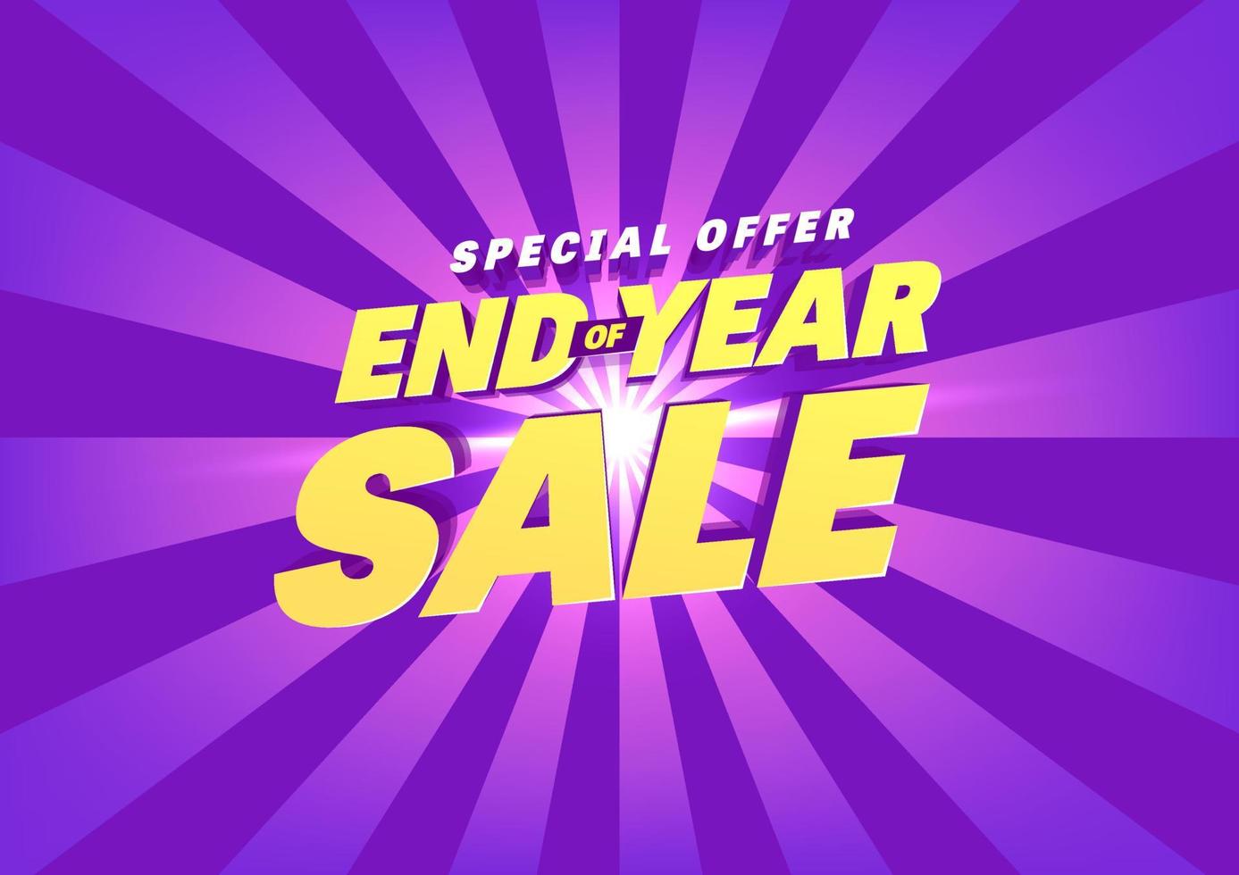 End of year sale banner. Sale banner template design. vector