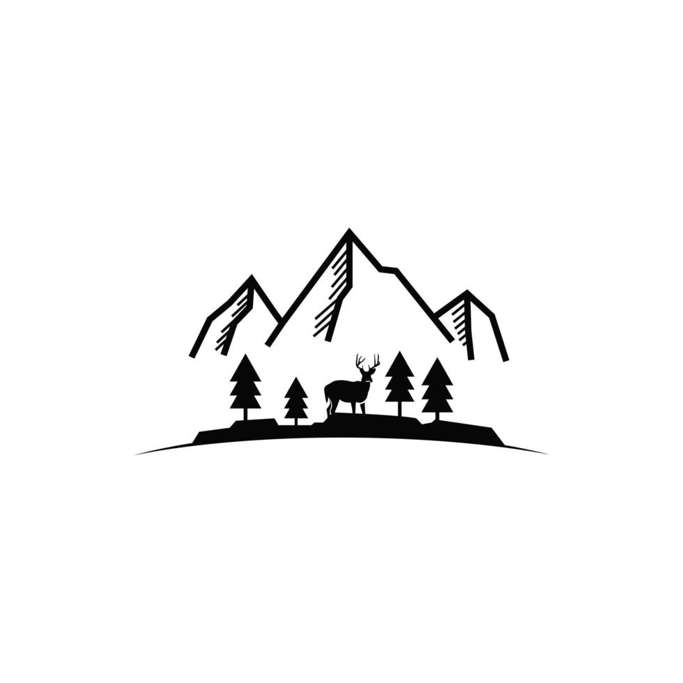 simple vintage mountain logo vector