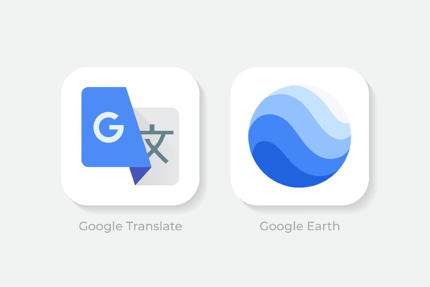 Google Translate and Google Earth logos illustration vector