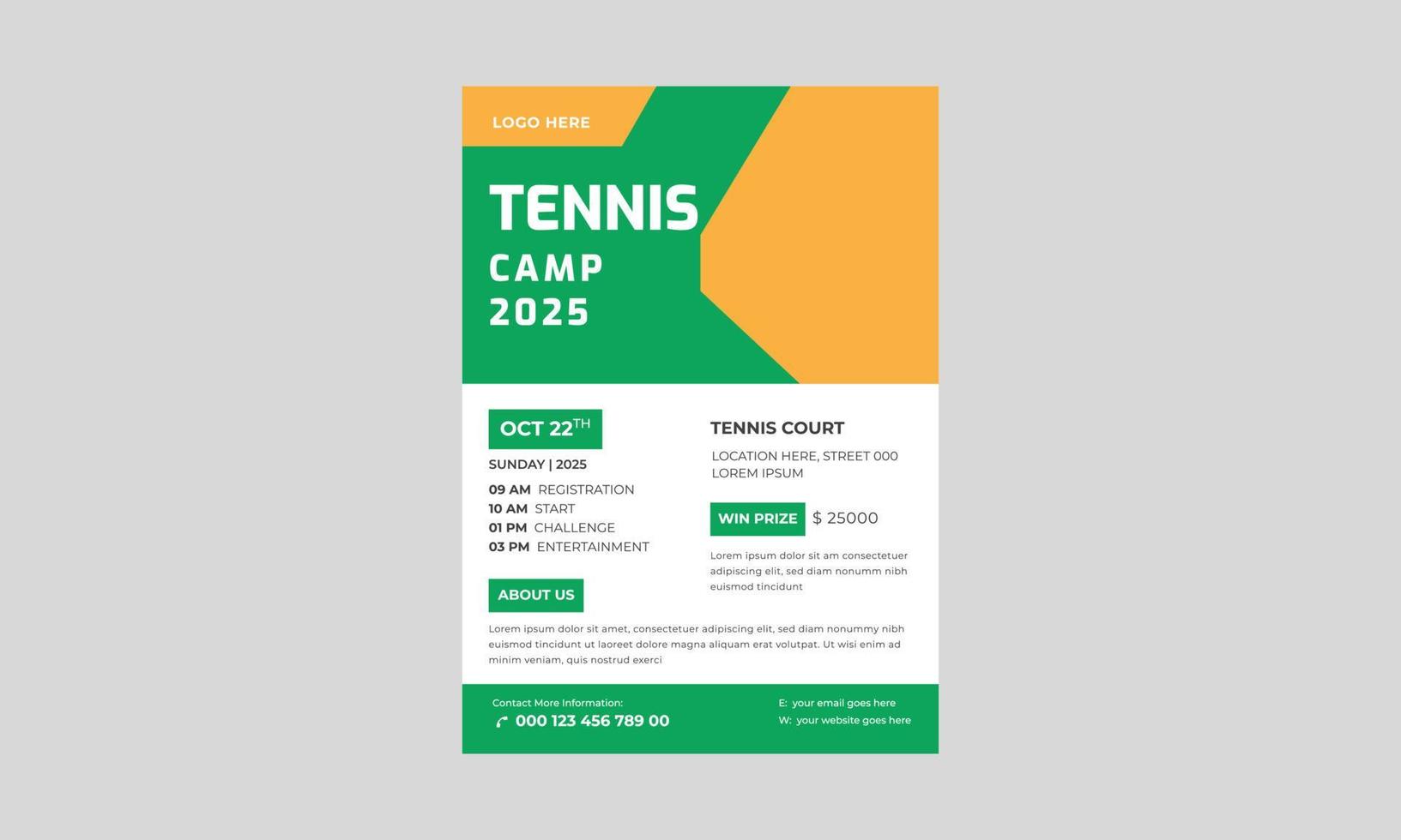 cartel de tenis establece vector. diseño para volante de promoción de bar deportivo, plantilla de diseño de volante de torneo de tenis, vector de juego de afiches de tenis.