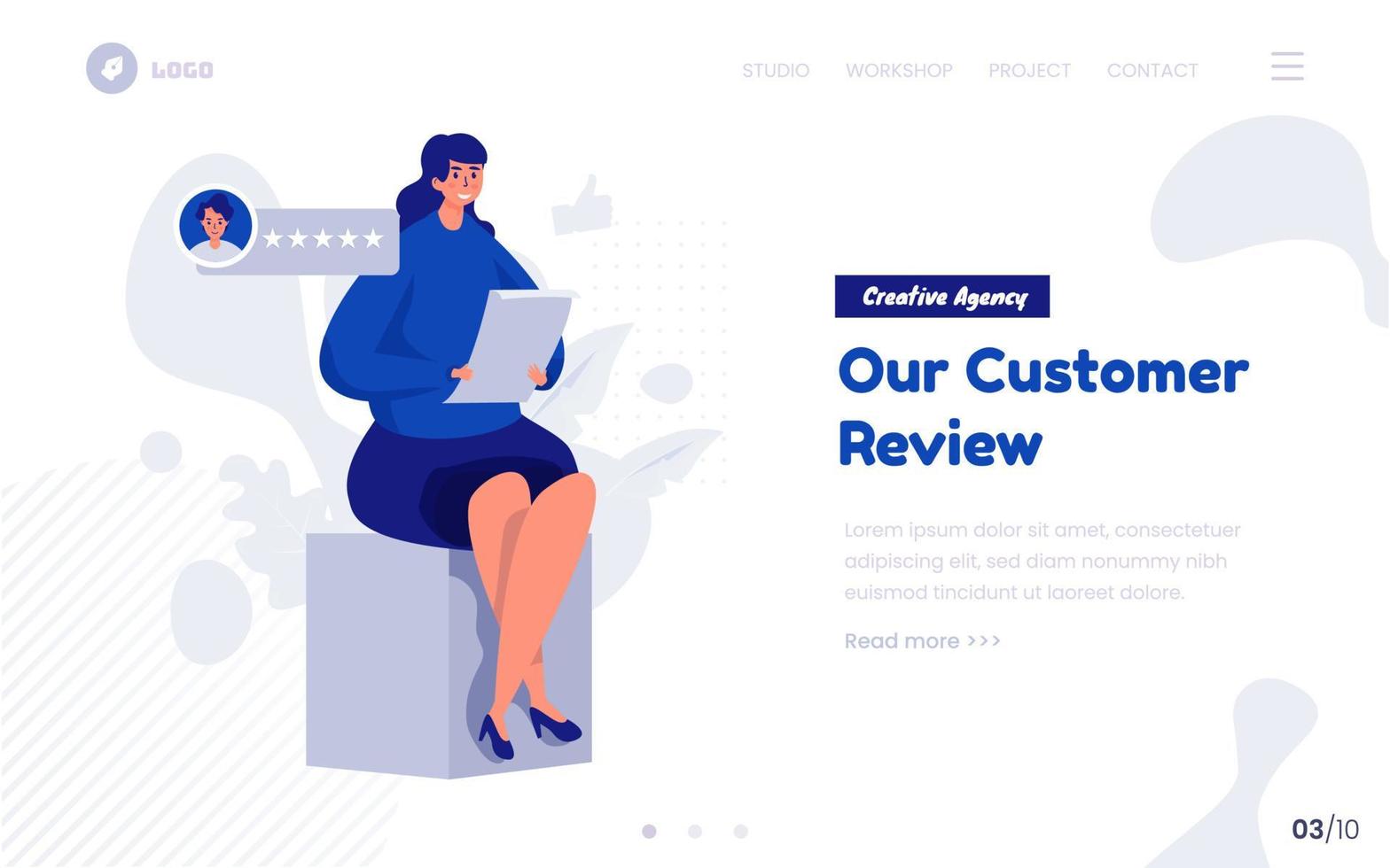 Our client review concept for website or landing page vector