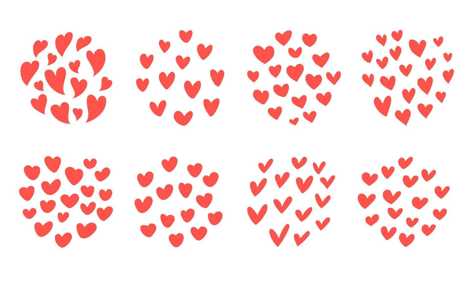 red hearts of love for decorating Valentine's cards vector